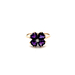 14kt Yellow Gold Diamond & Purple Stone Flower Ring