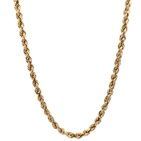  10kt Yellow Gold 26" 4mm Hollow Rope Chain