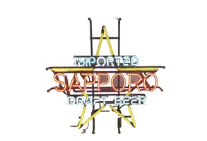 imported sapporo draft beer neon light sign