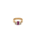 14kt Two Tone .20ct two Diamond & Pink Stone Ring