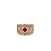 14kt Yellow Gold 1.25cttw Diamond & Red Stone Ring