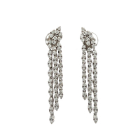  18kt White Gold 3.00ct tw Diamond Dangling Earrings