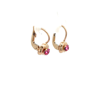 10kt Yellow Gold Pink Stone Earrings