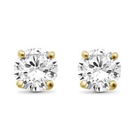  14kt White Gold 1.00ct tw Diamond Stud Earrings With Screw Backs