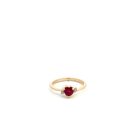 10kt Yellow Gold Diamond & Red Heart Ring