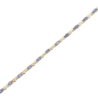10kt Yellow Gold Diamond & Purple Bracelet 