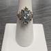  10k YG Aquamarine and Diamond Ring size 7