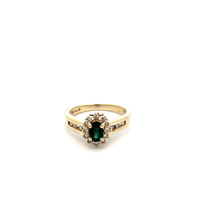 10kt Yellow Gold .30ct tw Diamond & Green Stone Ring 