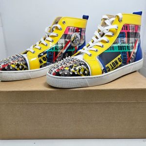 Christian Louboutin Louis Flat Calf Spikes 'Multi Pattern' size 44