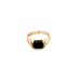 14kt Yellow Gold Diamond & Black Stone Ring
