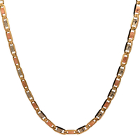 14kt Tri-Color 22" 4mm Valentino Link Chain 