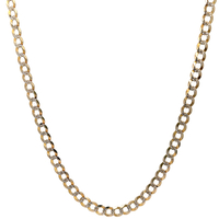 10kt Yellow Gold 26" 4.5mm Diamond Cut Hollow Curb Link Chain