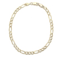  14kt Yellow Gold 9" 5mm Figaro Link Bracelet 