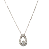  14kt White Gold .60ct tw Diamond Pendant With Chain