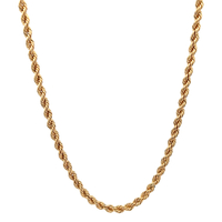 18kt Yellow Gold 20" 3mm Hollow Rope Chain