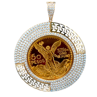 14kt Yellow Gold Copy 50 Peso CZ Pendant 