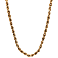 14kt Yellow Gold 24" 4mm Hollow Rope Chain