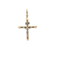  14kt Two Tone Crucifix Cross Pendant