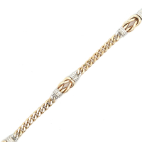 14kt Two Tone 7.5" 8mm Fancy Link Bracelet