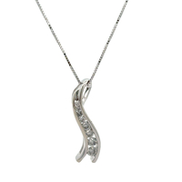  10kt White Gold .25ct tw Diamond Journey Pendant With Chain