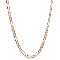  14kt Tri-Color 22" 4.5mm Mariner Link Chain