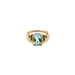 14kt Yellow Gold Diamond & Light Blue Ring