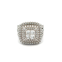  Sterling Silver Cubic Zirconia Cluster Ring