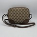 Gucci GG Supreme Canvas Small Crossbody Bag Brown Leather Trim