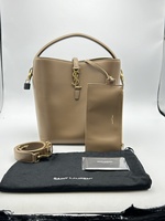 Saint Laurent YSL Leather Bucket Bag-Beige-FREE SHIPPING-