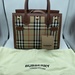 BURBERRY Title Mini Vintage Check Canvas Two Handle Shoulder Bag Brown  