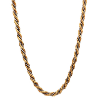  14kt Two Tone 20" 5mm Box Link Chain Wrapped With Rope Chain