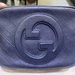 GUCCI BLONDIE BLACK LEATHER LOGO SMALL SHOULDER CROSSBODY BAG HANDBAG
