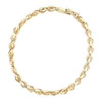 14kt Yellow Gold 7" 4.75mm Heart Link Bracelet  