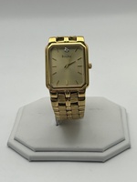 Vintage Bulova Ref# 97f11 Rectangular Diamond Quartz Men's Watch-FREESHIPPING-