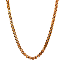 Sterling Silver Gold Plated 24" 4.5mm Round Box Link Chain