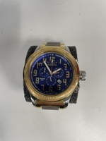 Invicta Watch Model no. 4160 Swiss Made Chronograph Gold Silver Blue