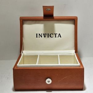 Invicta 3-Watch Leather Travel Case - Brown, Used, Great Shape