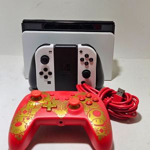 Nintendo Switch OLED White Console w/ Extra Controller