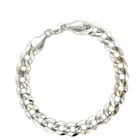 10kt White Gold 9" 9.5mm Curb Link Bracelet