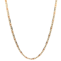 14kt Tri-Color 22" 3mm Mariner Link Chain 