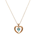 14kt Yellow Gold Diamond & Blue Heart Pendant With Chain