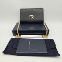 Ralph Lauren RL Logo Chain Wallet Crossbody in Black Leather – MSRP $895