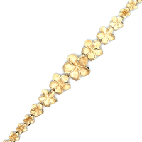 14kt Yellow Gold 18" Flower Link Bracelet