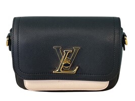 Louis Vuitton Grained Calfskin Lockme Tender Black Bag