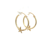 10kt Yellow Gold Starfish Hoop Earrings