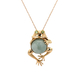 10kt Yellow Gold Jade Stone Frog Pendant With Chain