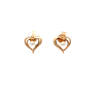 10kt Yellow Gold Pearl Heart Earrings