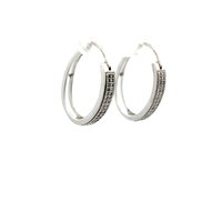 10kt White Gold .15ct tw Diamond Hoop Earrings