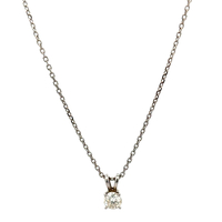  14kt White Gold .50ct Diamond Pendant & Chain