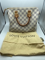 Louis Vuitton Damier Azur Speedy 25 Boston Bag Hand Bag  